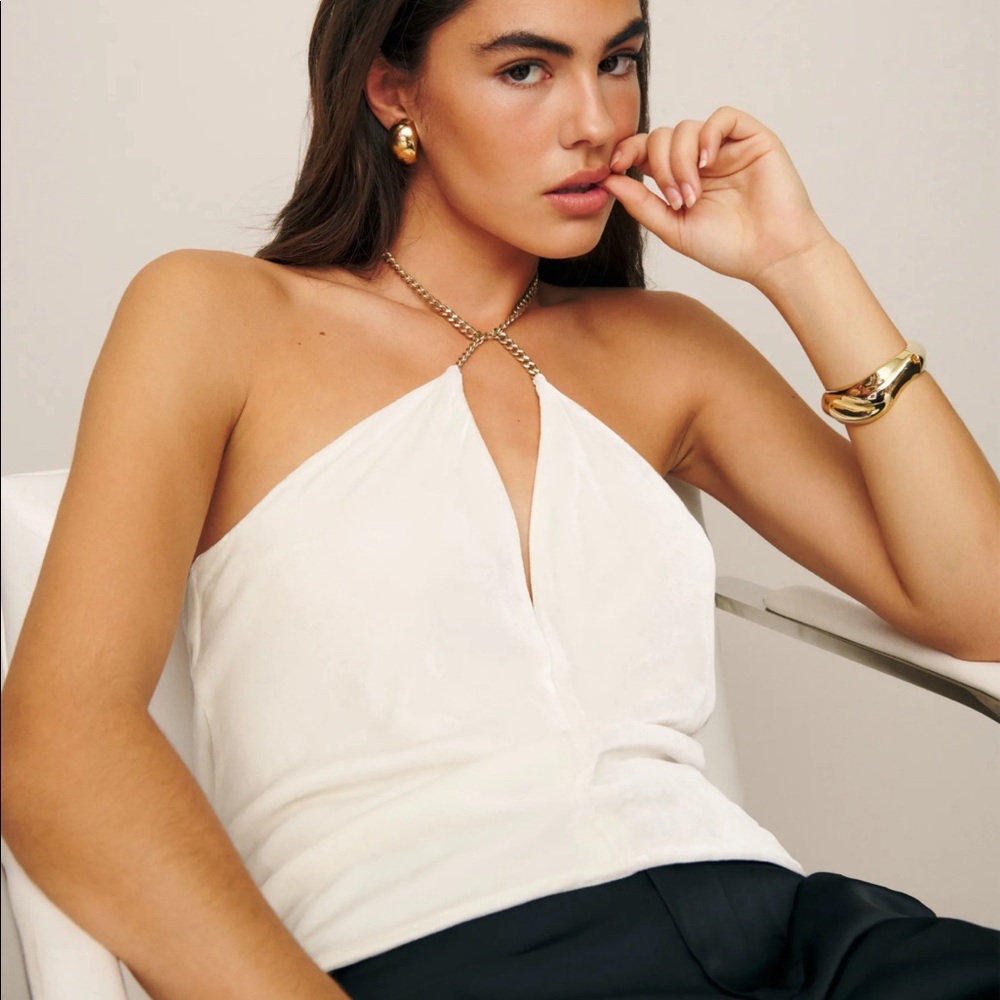 NWT Reformation velvet halter top